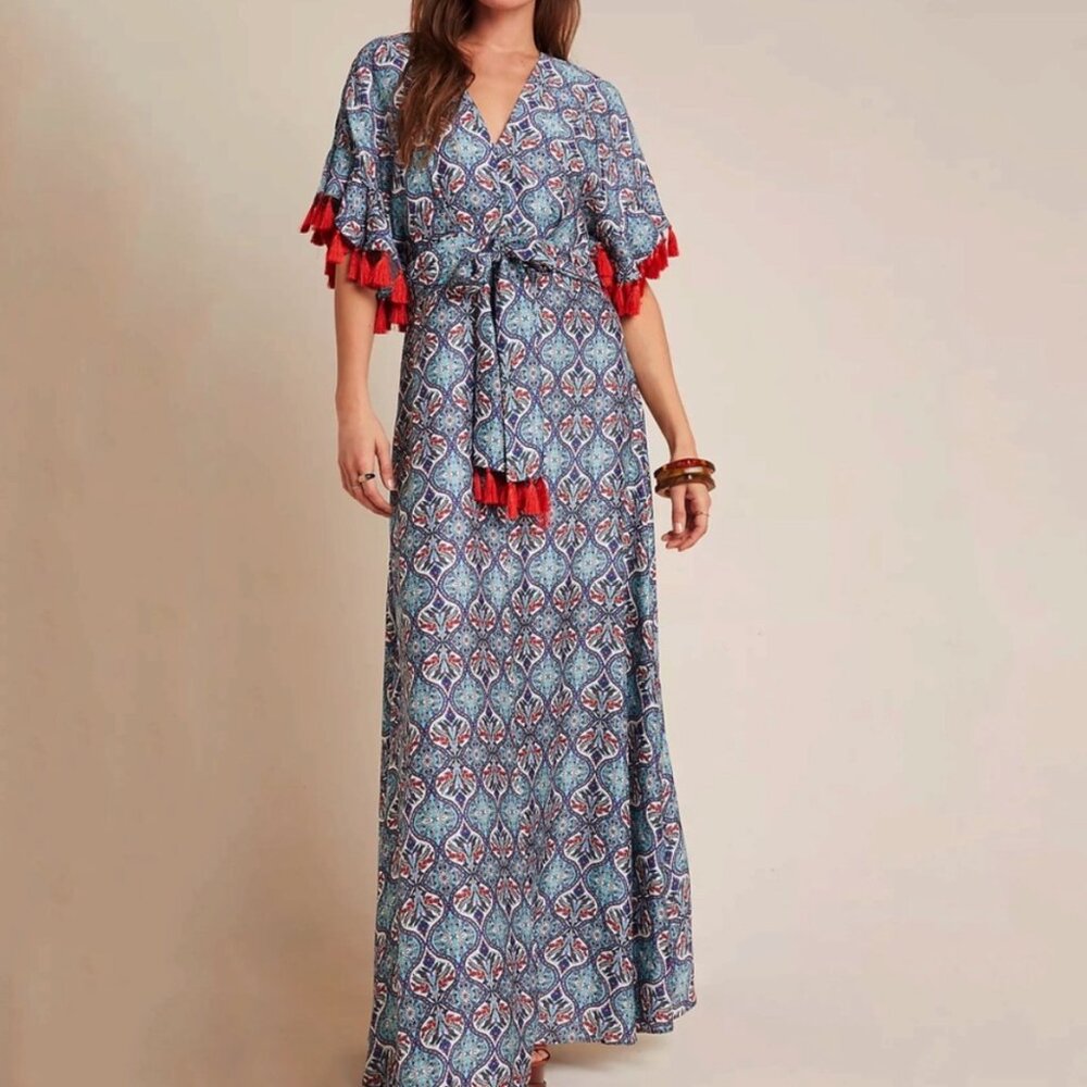 Anthropologie Sachin & Babi Tasseled Maxi Dress